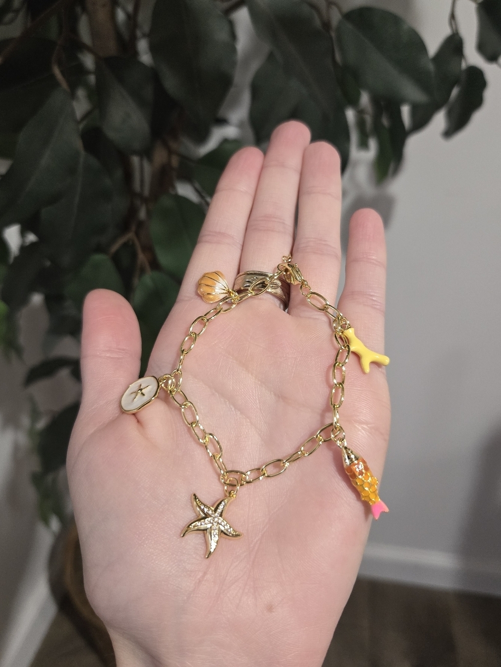 18k Gold Ocean Charm Bracelet